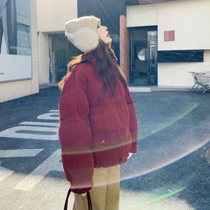灯芯绒拼接格子90绒外套 Y907P315控478图片