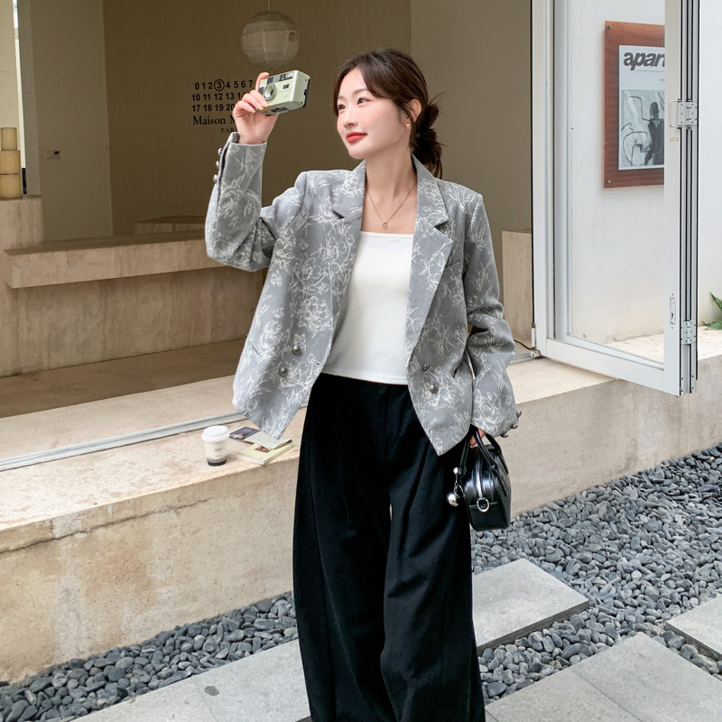 大货工艺印花水洗面料西装外套6334P165控268,女装西装,2C182