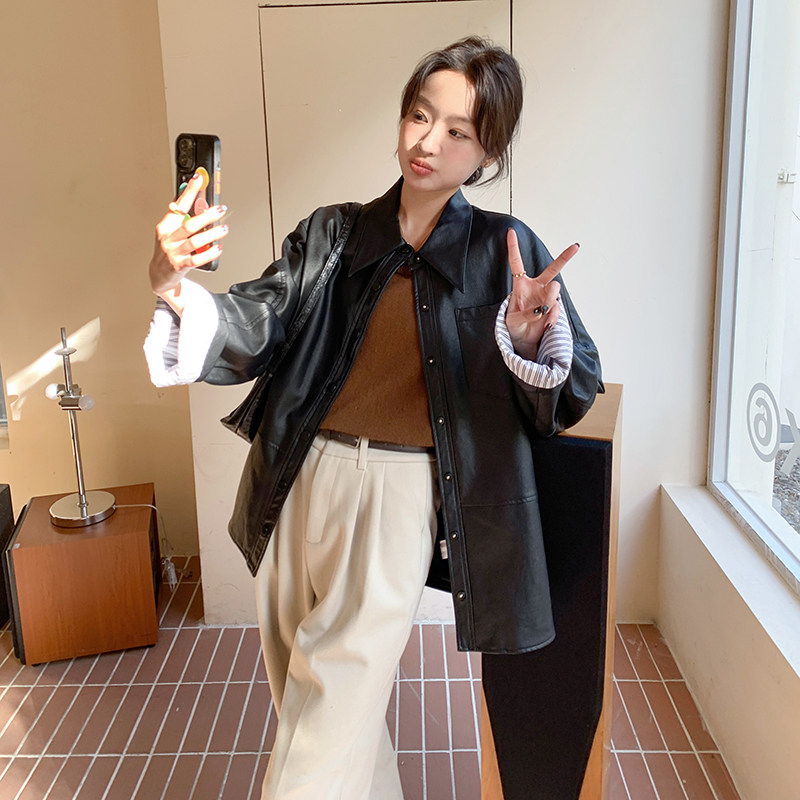 数据好宽松皮衣外套8007P145控198,女装皮衣,2C182