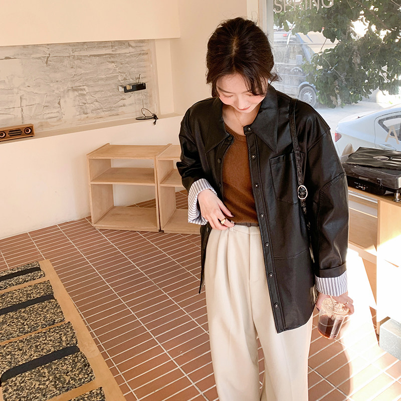 数据好宽松皮衣外套8007P145控198,女装皮衣,2C182