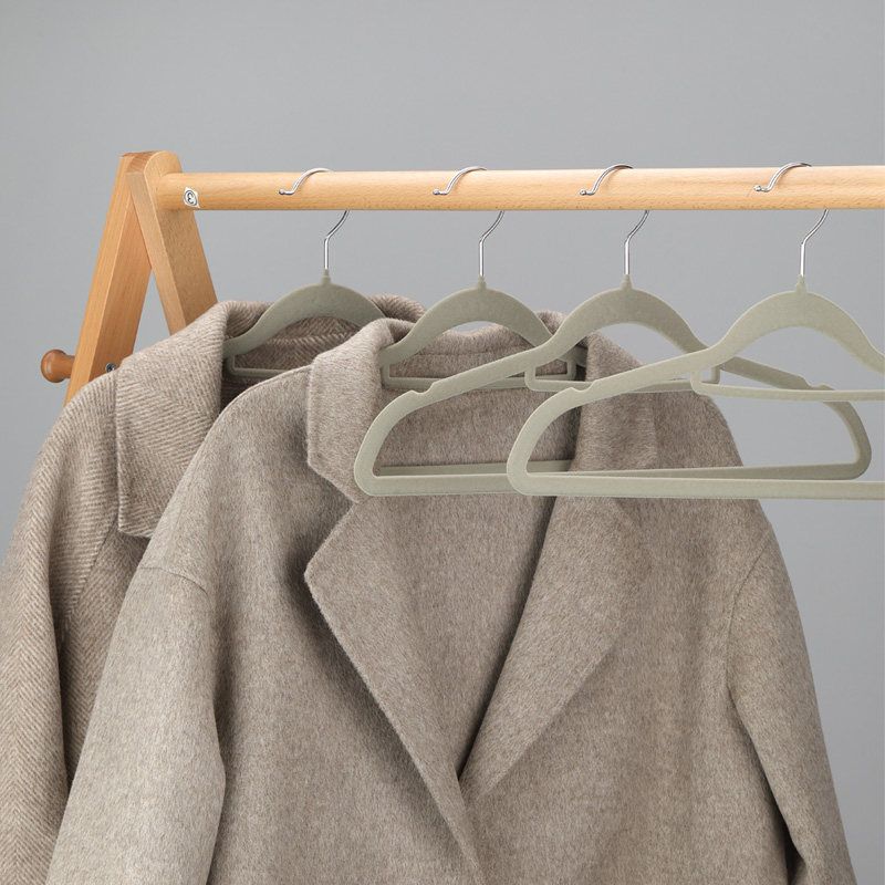 日式植绒衣架防滑无痕整理绒面