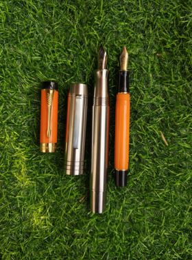 笔杆加重超大巨型钛合金豆腐中性笔钢笔大容量吸墨8号930君来630