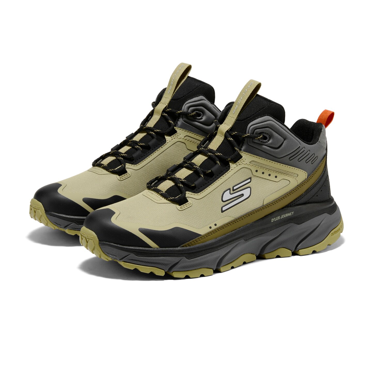 Skechers斯凯奇2025新款男士撞色时尚潮流绑带高帮户外鞋237413C
