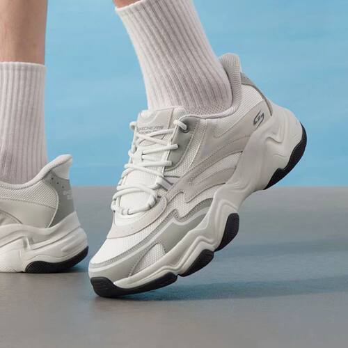 Skechers斯凯奇新款男士舒适透气轻盈耐磨老爹鞋休闲运动鞋118332