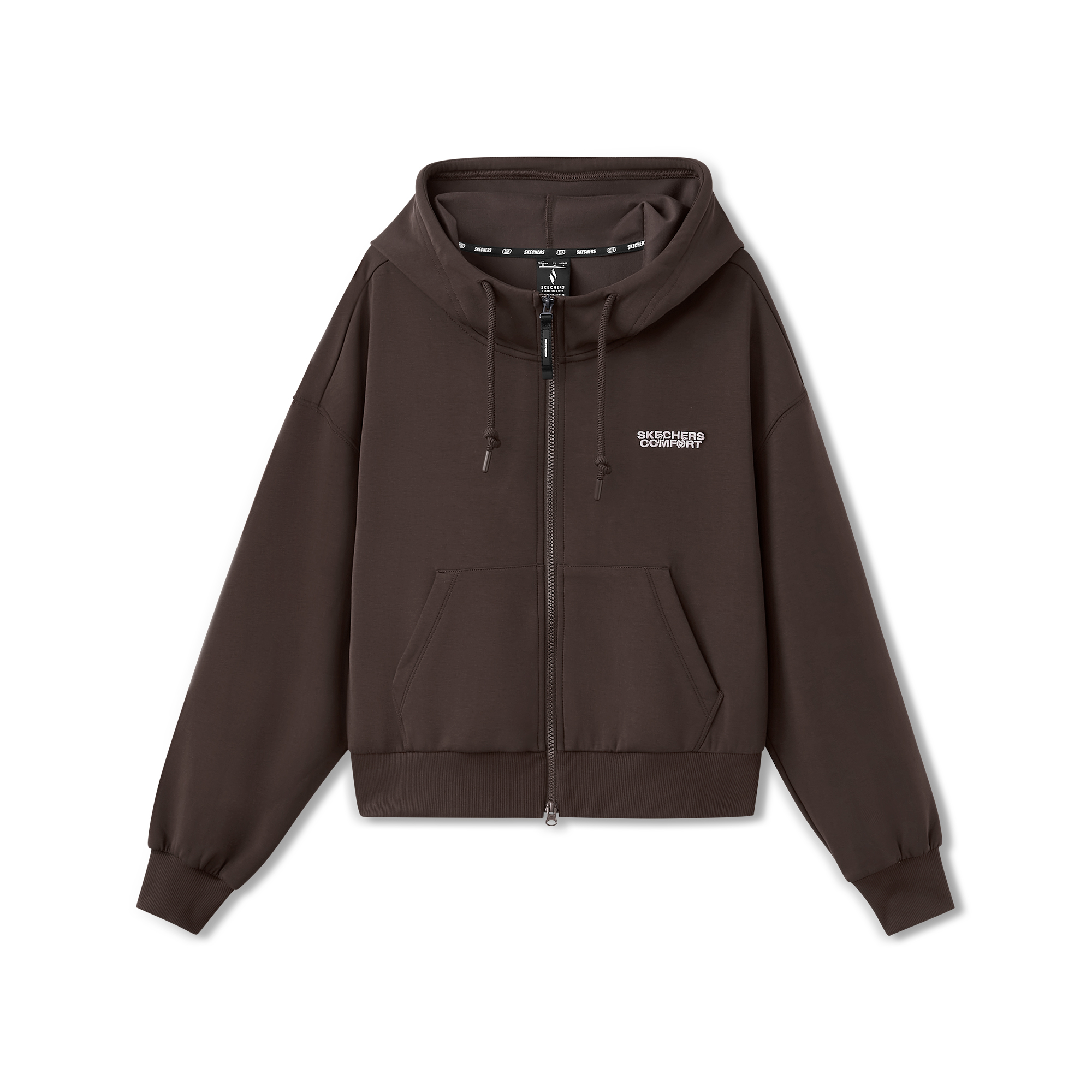 Skechers斯凯奇新款女士秋冬季宽松外套舒适针织连帽外套L325W010