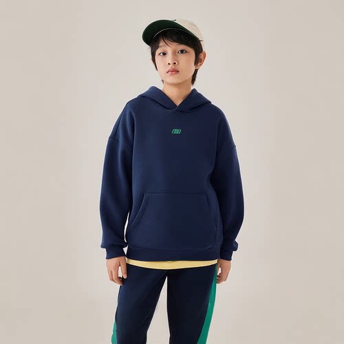 Skechers斯凯奇秋冬儿童时尚加绒保温宽松针织套头卫衣L425K071