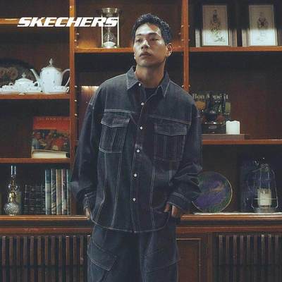 Skechers斯凯奇x RMTCRW联名男女秋季梭织长袖衬衫上衣L424U119