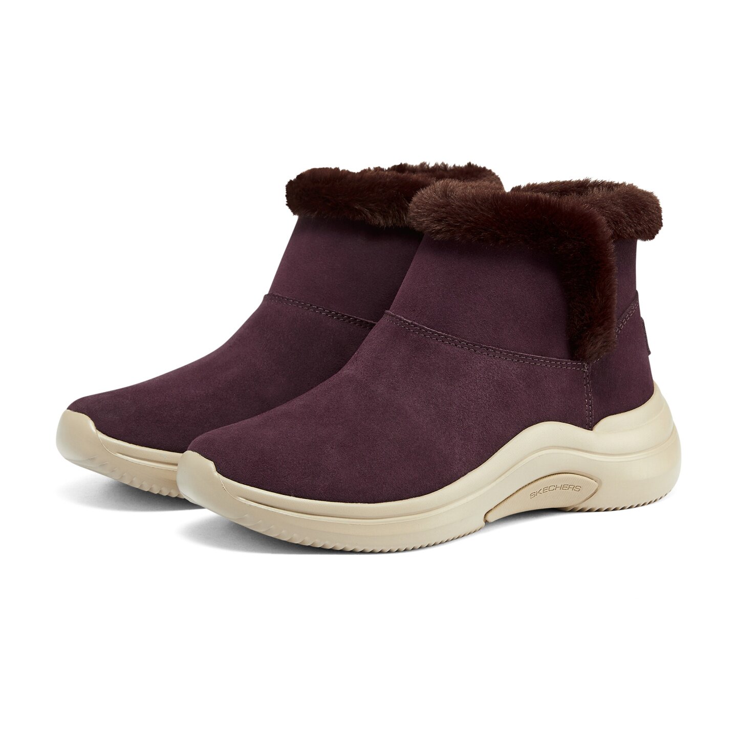 Skechers斯凯奇秋冬舒适保暖一脚蹬加绒时尚休闲中帮雪地靴144250