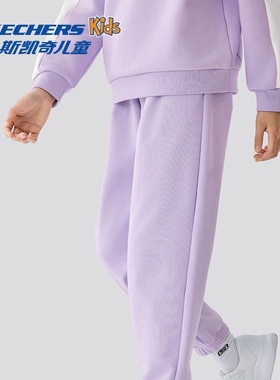 Skechers斯凯奇儿童中性宽松针织长裤男女童休闲运动裤L425K119
