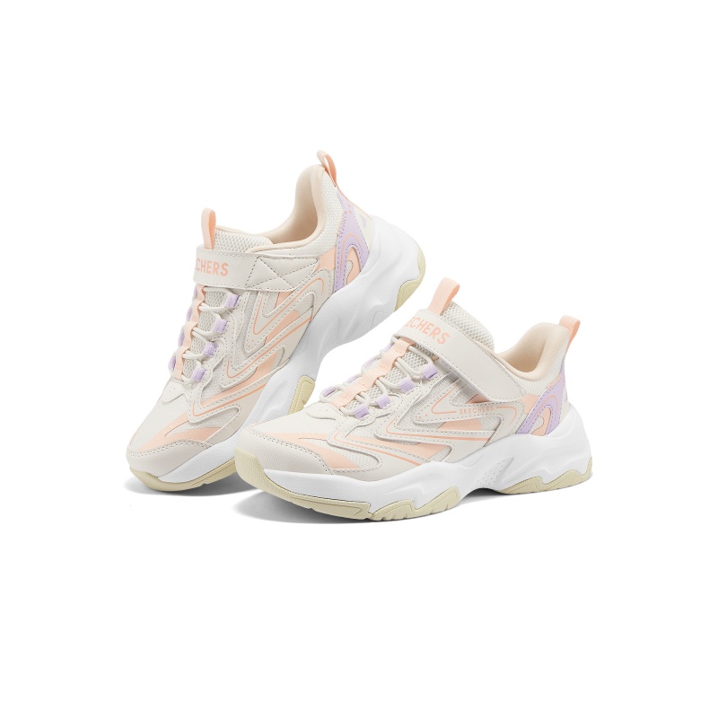 Skechers斯凯奇25新款女孩复古配色时尚百搭魔术贴运动鞋319070L