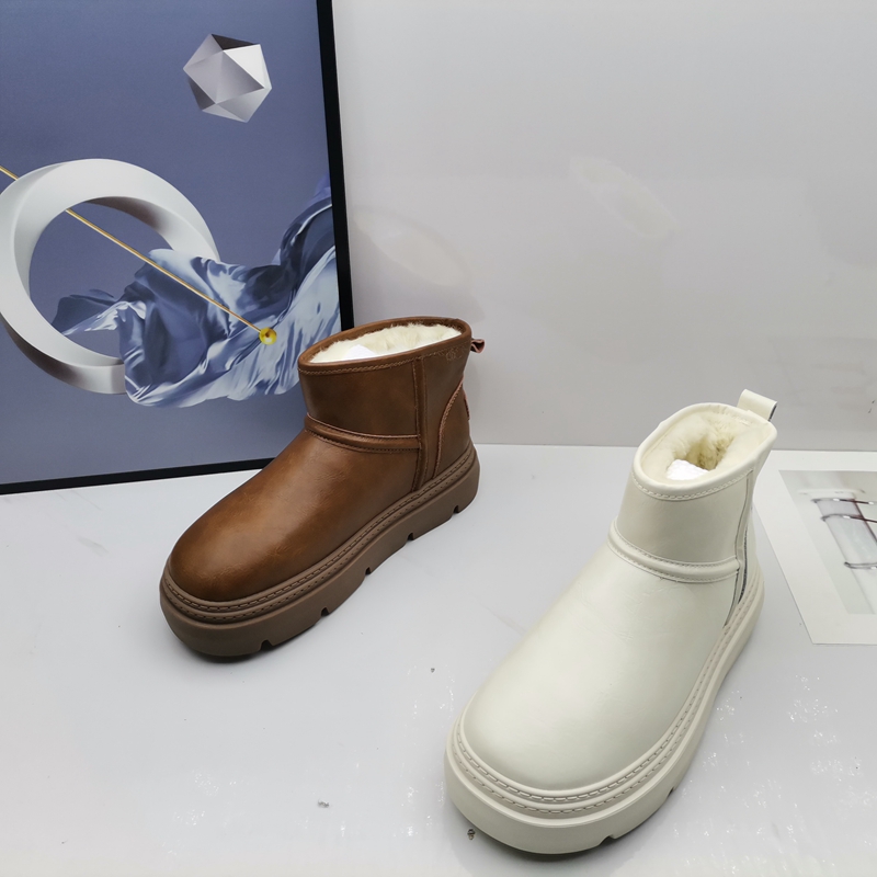 2025冬款女鞋圆头厚底韩版洋气