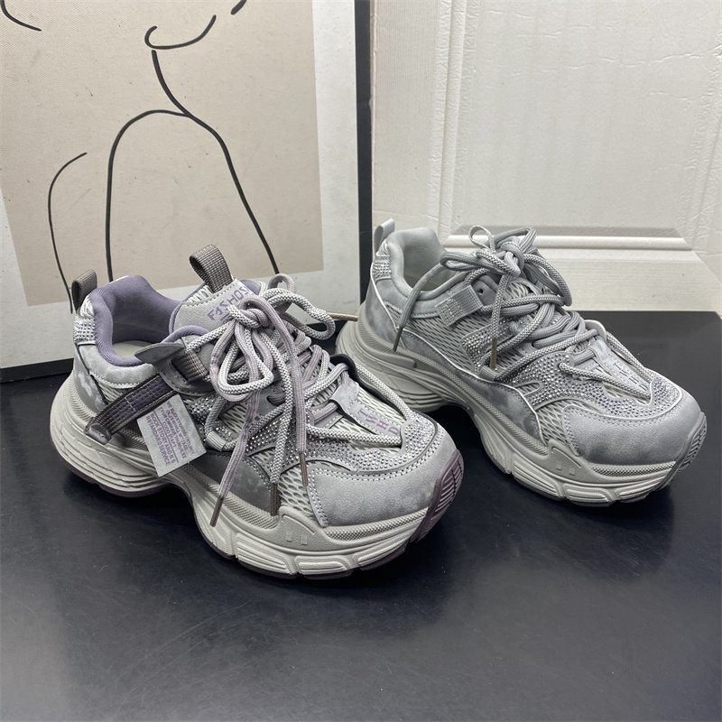 品牌撤柜2026女鞋春季系带网面老爹鞋增高厚底运动休闲鞋透气圆头,女鞋,时尚休闲鞋,淘宝优惠券,粉丝福利购,淘宝优惠卷