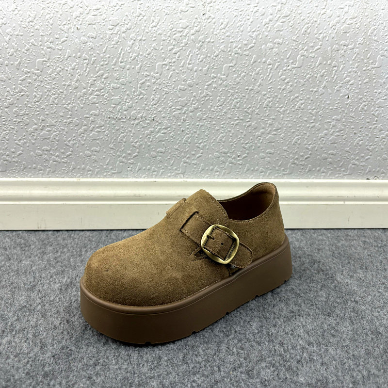 品牌撤柜2026英伦风春款搭扣厚底勃肯鞋女圆头厚底舒适百搭单鞋女