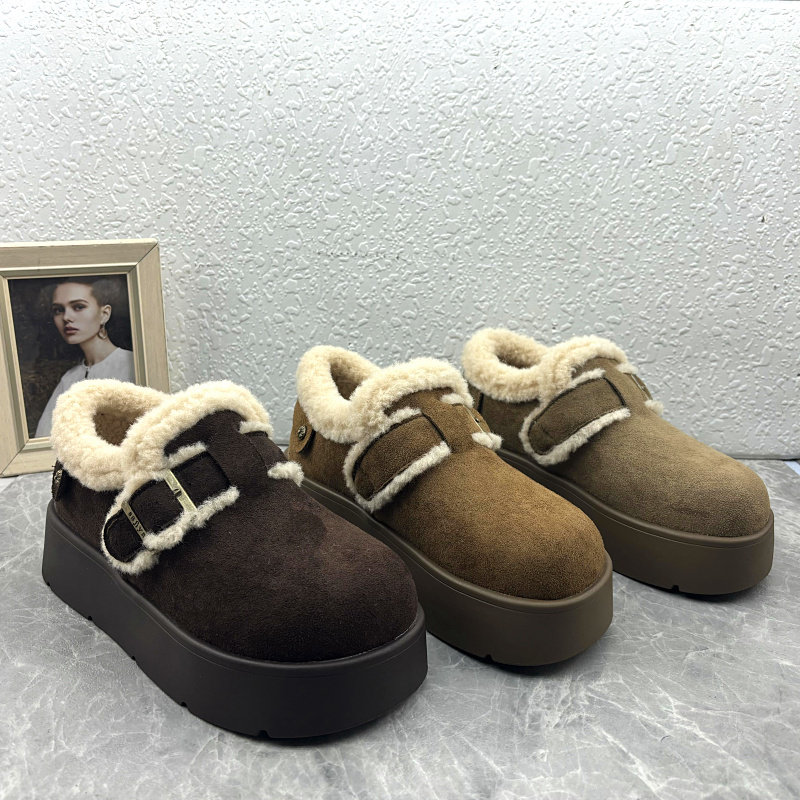 2025圆头加绒厚底魔术贴勃肯鞋