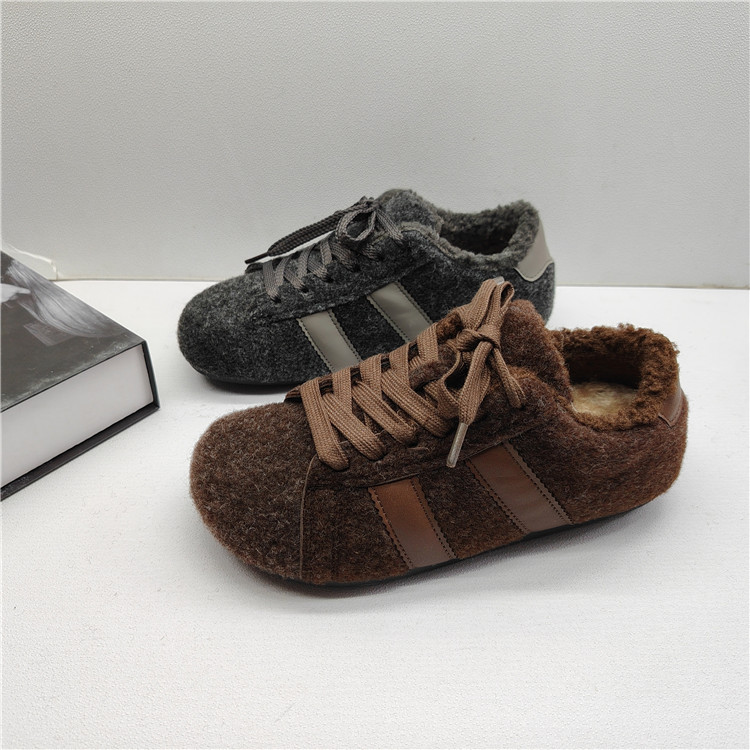 2025毛绒阿甘鞋冬季保暖德训鞋