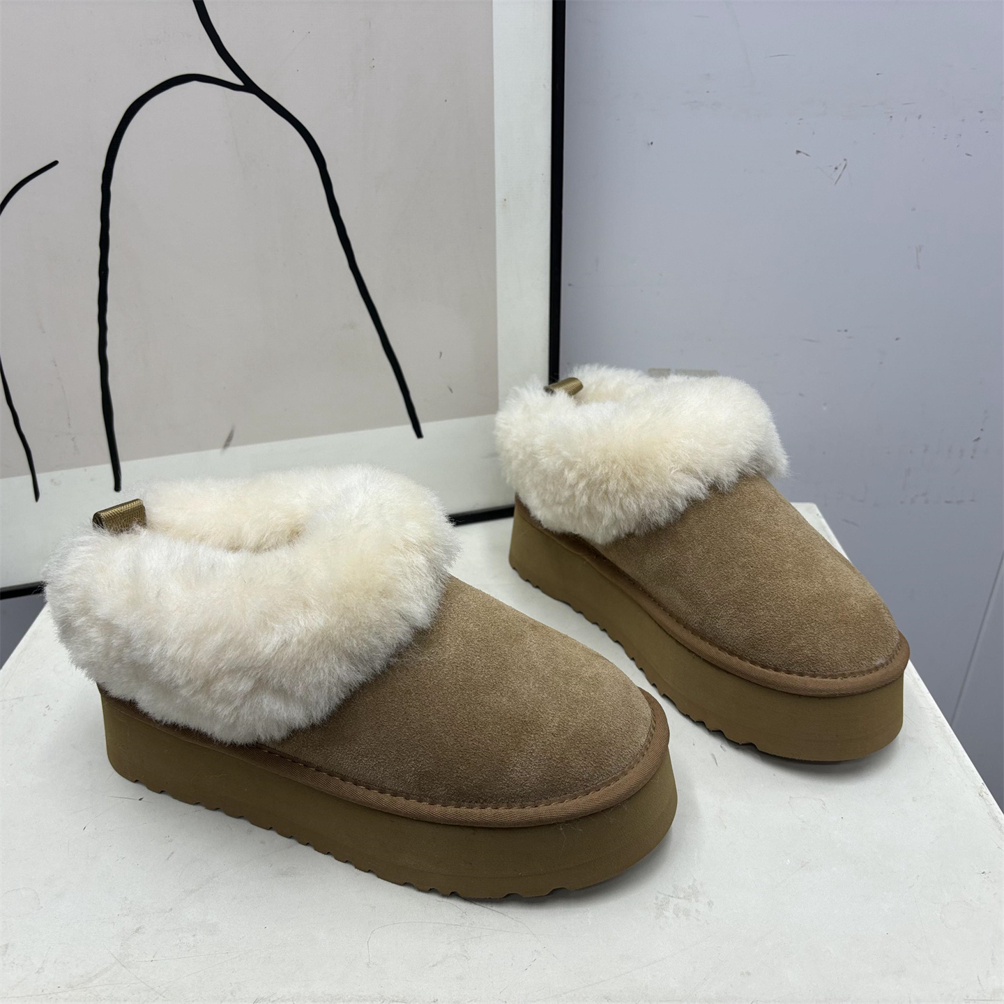 品牌撤柜2025韩版雪地靴女冬季厚底保暖舒适毛毛鞋羊毛口棉靴女靴