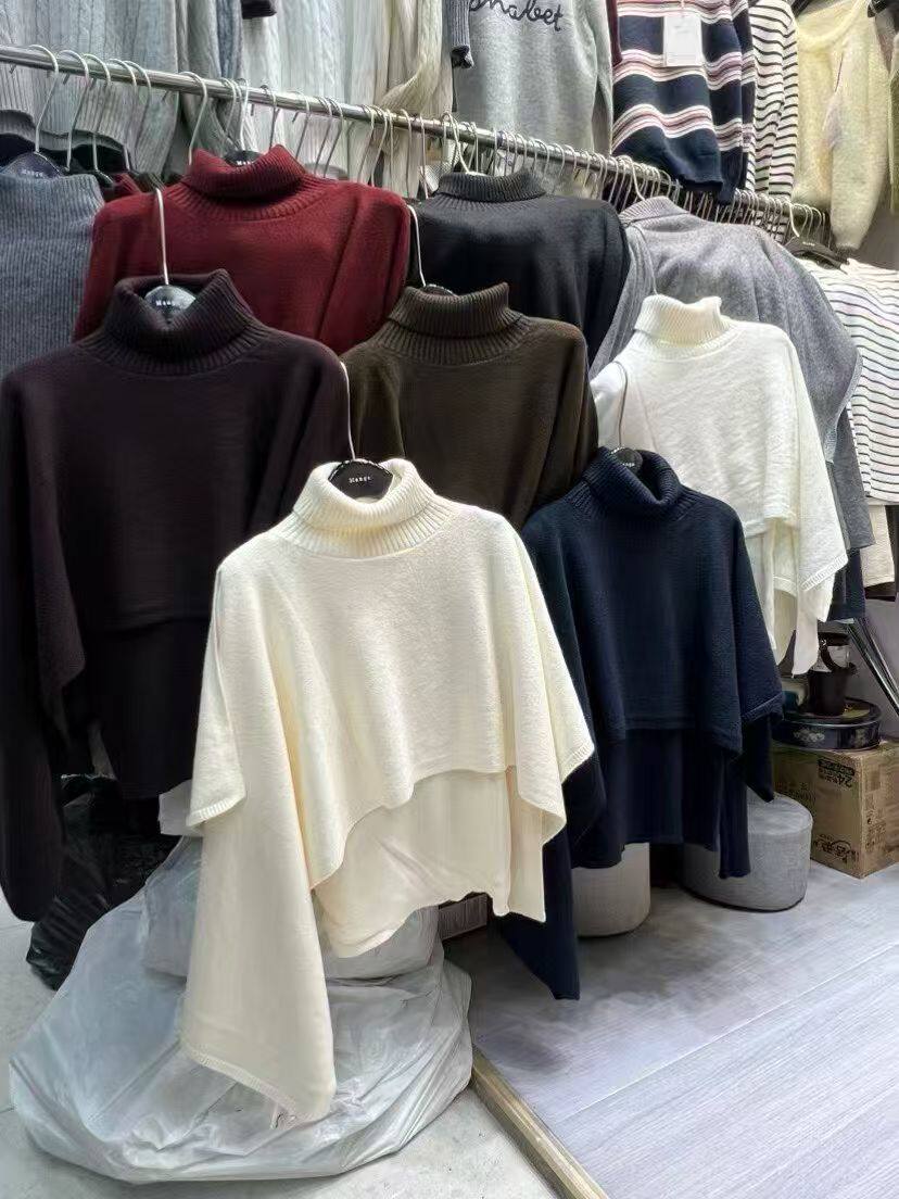 高领长袖慵懒风针织衫两件套装女2025秋季新款设计感纯色简约上衣,女装/女士精品,毛针织衫,淘宝优惠券,粉丝福利购,淘宝优惠卷