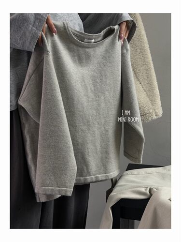 儿童羊绒极简风线衣男童女童120-160纯色毛衣针织衫