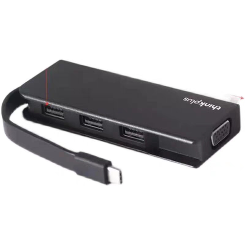 Thinkplus拓展坞四合一 HUB便携扩展器 Type-c转VGA转换连接线USB