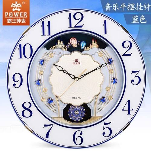霸王钟表欧式音乐挂钟客厅整点报时大气创意豪华静音挂表复古摆钟