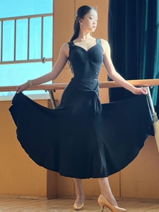 Ella舞服玫瑰花上衣摩登裙拉丁舞服国标舞服练功服女士成人背心