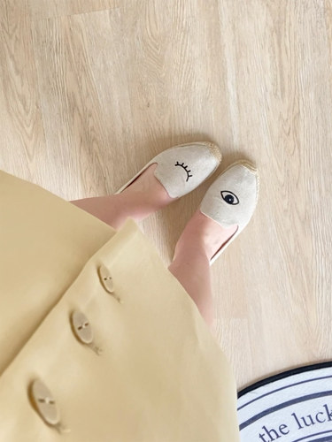 平底鞋soludos草编休闲风平底鞋