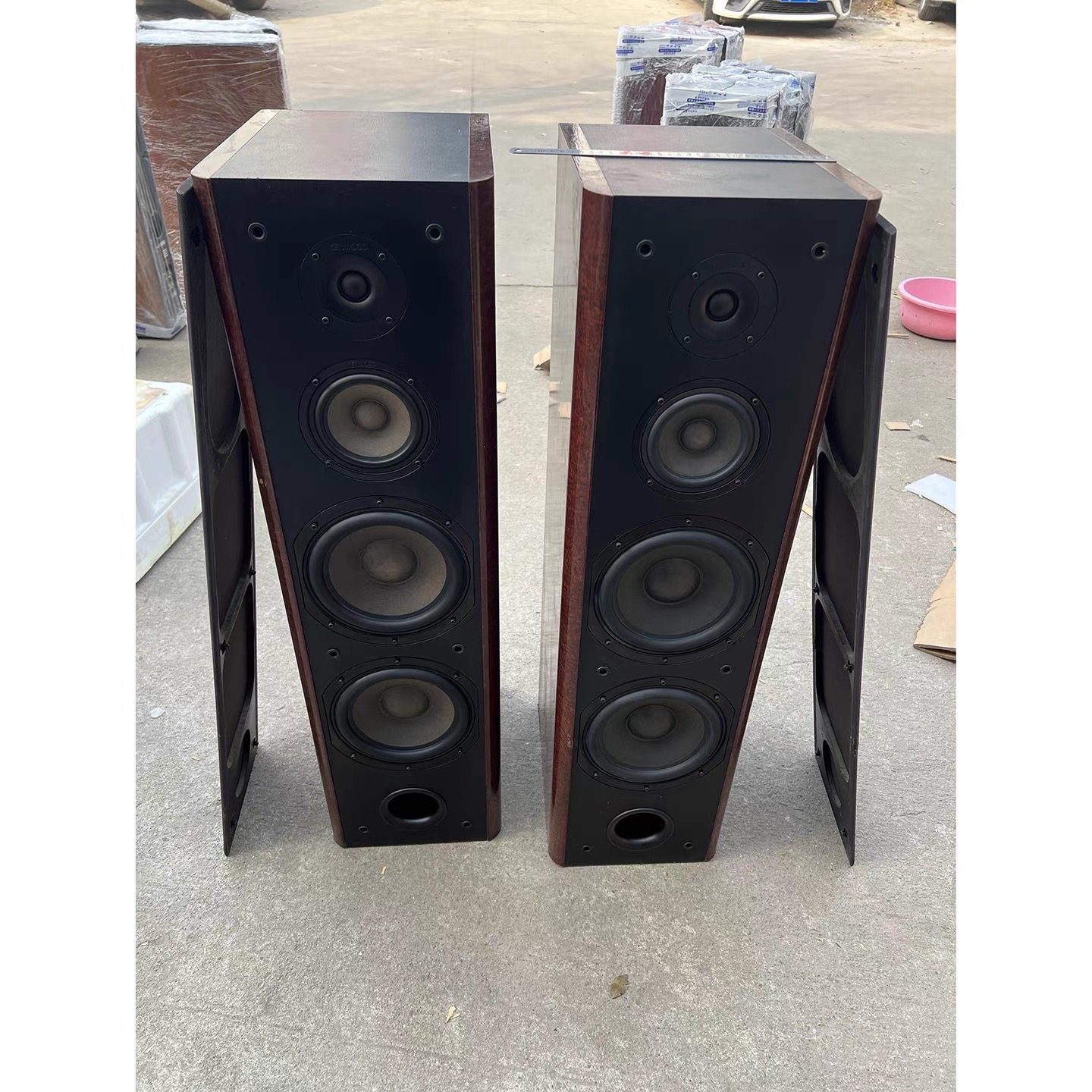 二手原装建伍KS-T855发烧双8寸低音落地箱家用HIFI无源音响三分频