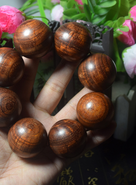 紫檀大佛珠 3.5小叶紫檀天然非洲紫檀 赞比亚血檀35MM8颗大佛珠