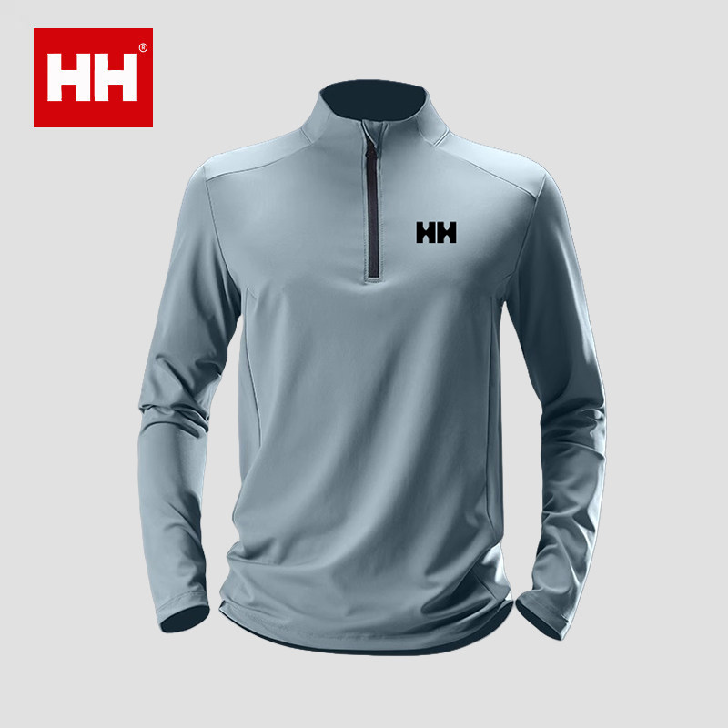 官方正品HH半拉链速干t恤男跑步训练服登山骑行长袖运动外套上衣,户外/登山/野营/旅行用品,速干T恤,淘宝优惠券,粉丝福利购,淘宝优惠卷