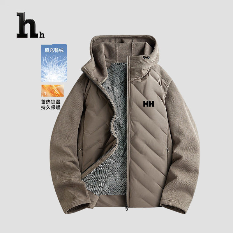 官方正品HH羽绒服男2025新款秋冬连帽oversize加厚超帅气长袖外套