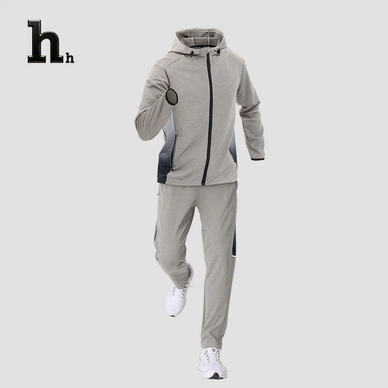 正品HH跑步运动套装男新款春秋季速干晨跑服训练骑行健身衣服