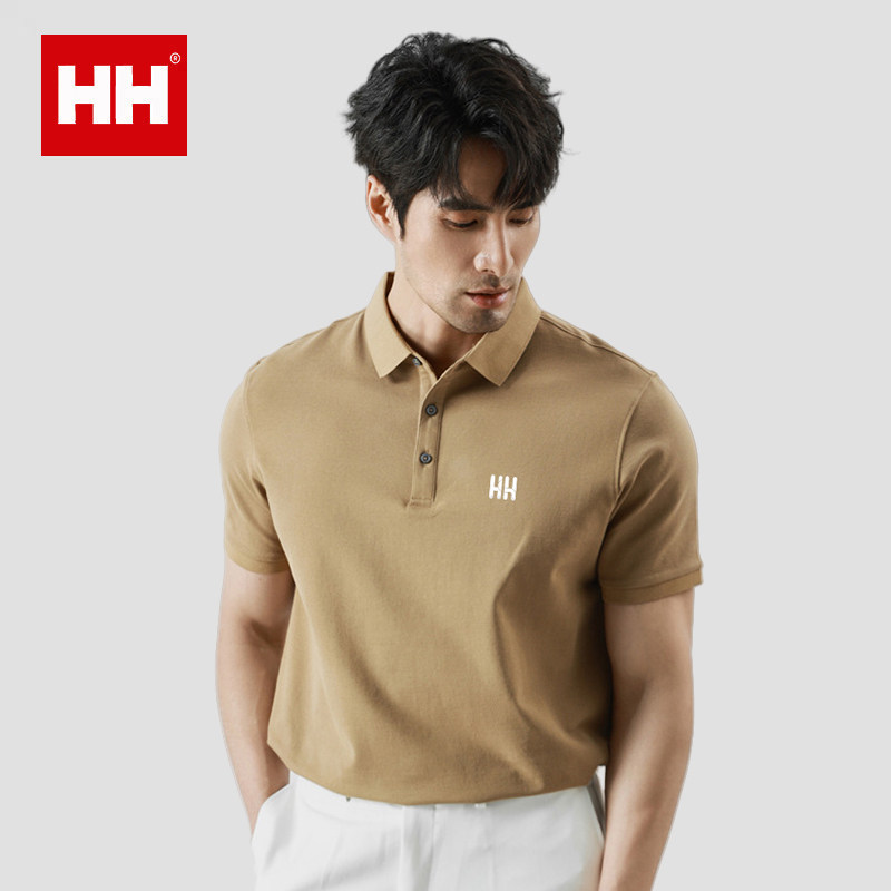 正品HH冰菠萝短袖男款polo衫商务休闲t恤字母印花透气半袖男