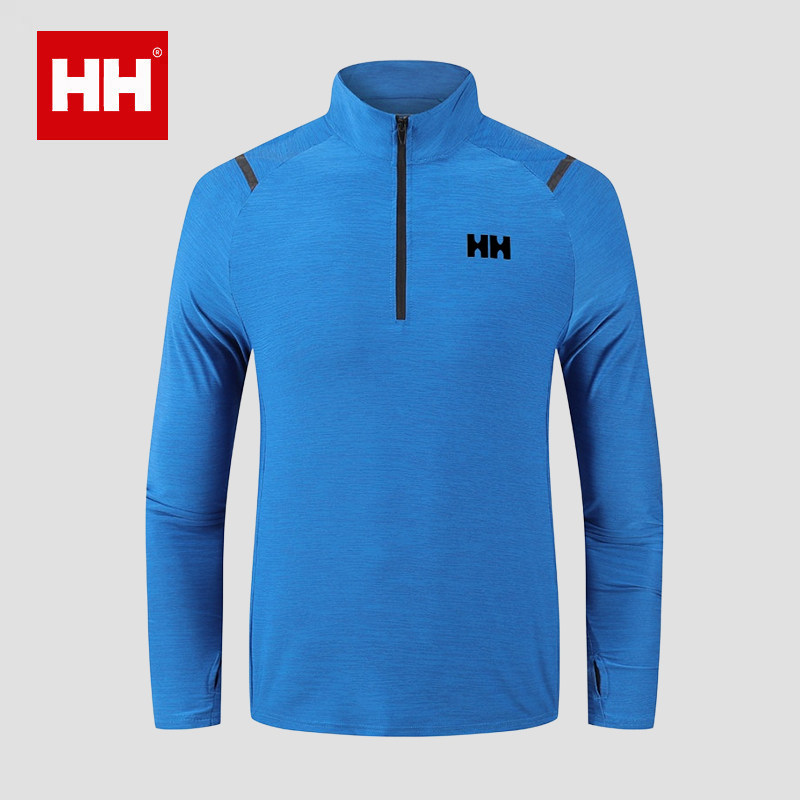 官方正品HH速干T恤男长袖春夏薄款卫衣运动立领polo衫半拉链上衣