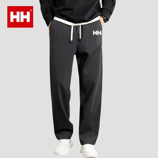 官方正品HH加绒加厚裤子男士秋冬2024新款宽松直筒休闲运动长卫裤
