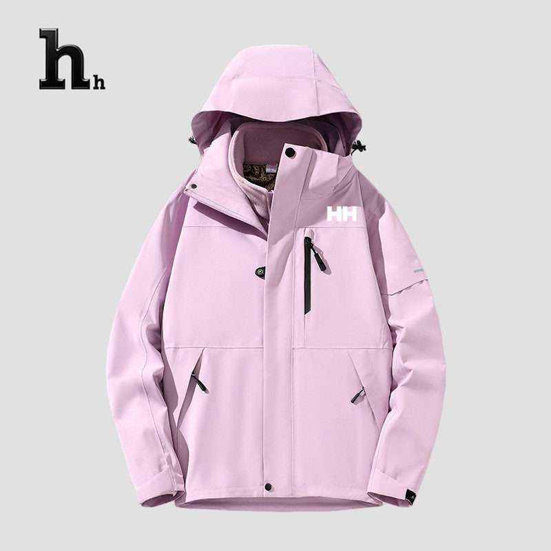 正品HH冲锋衣男女款保暖防寒三合一可拆卸防风防水登山服外套图片