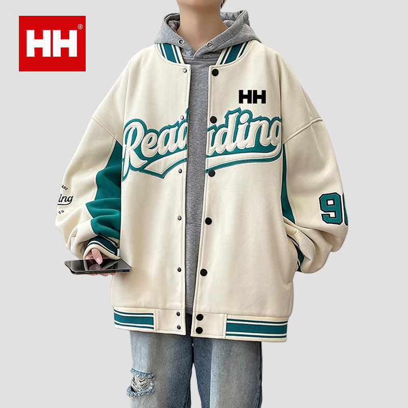 官方正品HH美式复古棒球服外套男秋冬季宽松飞行员夹克高级感秋装