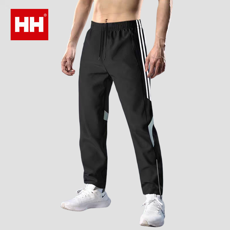 正品HH运动长裤男跑步速干足球训练裤春季裤脚拉链健身田径裤
