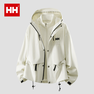 官方正品HH户外短款冲锋衣女2025新款三合一小个子爬山登山服外套