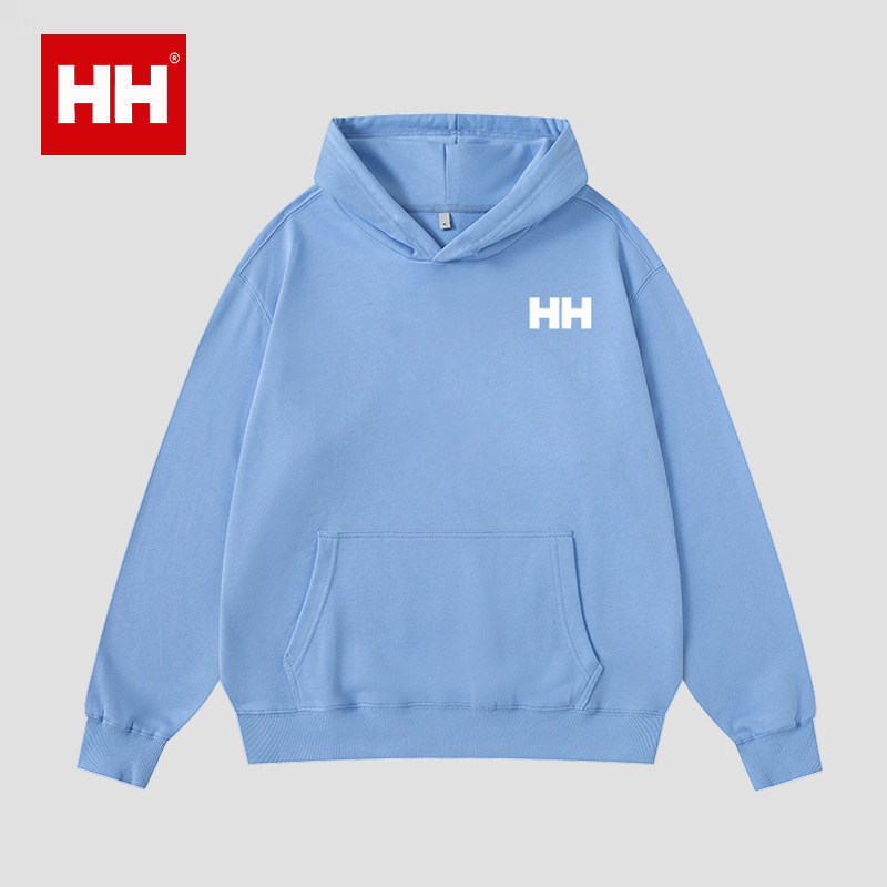 官方正品HH美式高街连帽卫衣女加绒加厚秋冬宽松上衣慵懒风外套男