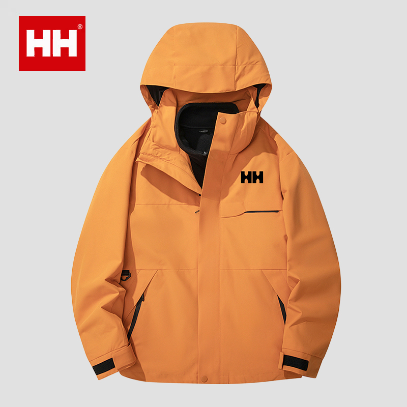 官方正品HH冲锋衣女三合一新款户外防风防水抓绒内胆保暖外套男女