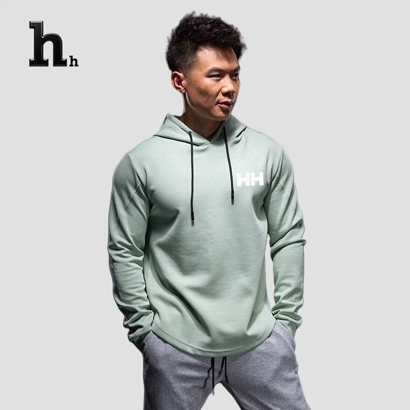 正品HH男士跑步运动健身上衣外套修身纯色速干长袖紧身训练服