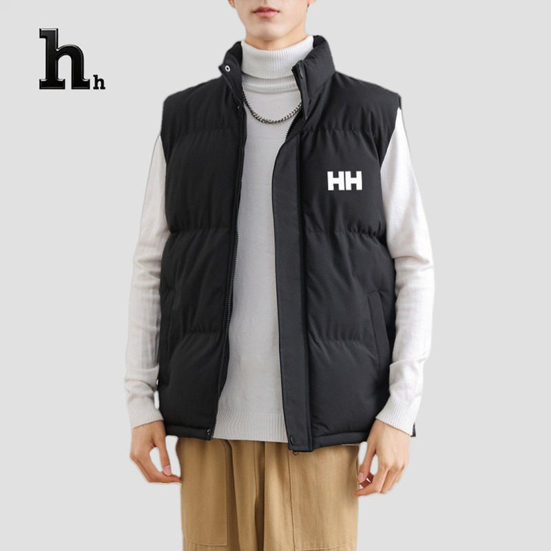 正品HH无袖棉衣男士马甲秋冬季新款宽松百搭加绒加厚棉服坎肩