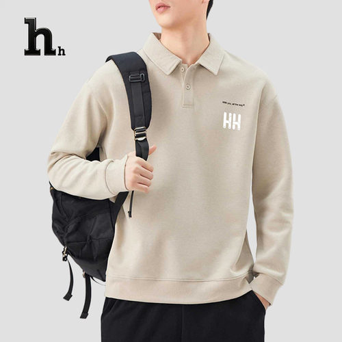正品HHPOLO衫卫衣春秋季上衣2025新款翻领春季男士长袖T恤