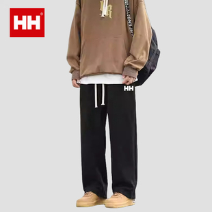 官方正品HH加绒休闲裤男款秋冬季运动长裤子直筒宽松大码加厚卫裤