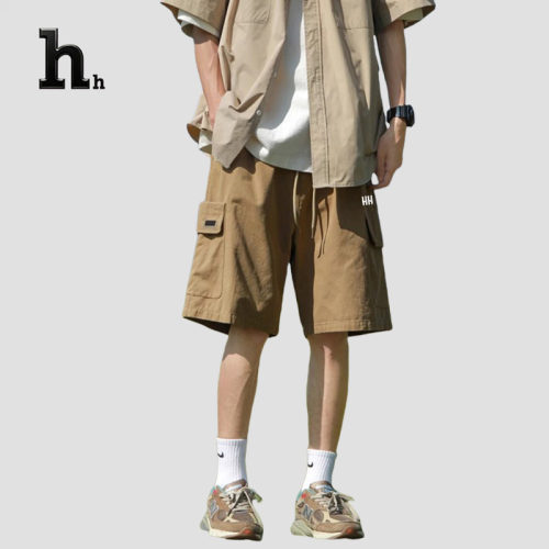 正品HH户外工装短裤男夏季美式卡其色休闲五分裤直筒阔腿中裤