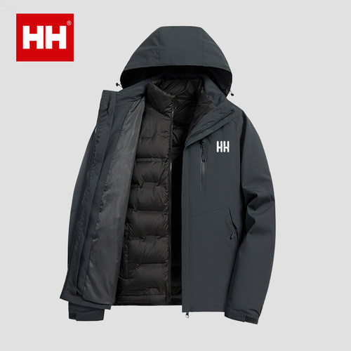 官方正品HH冲锋衣男女三合一可拆卸羽绒内胆防风防水登山服情侣款