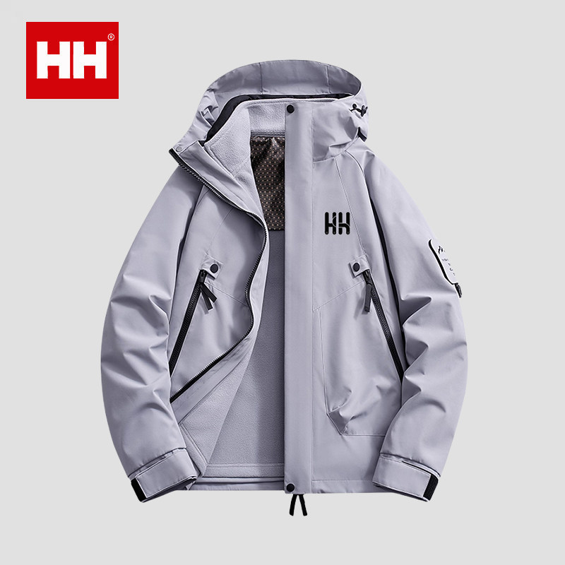 正品HH户外冲锋衣秋冬男女防风防水石墨烯三合一登山服滑雪服