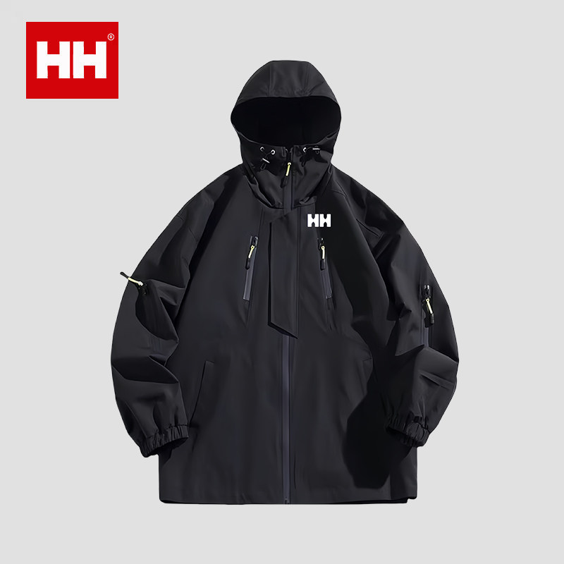 官方正品HH户外防水冲锋外套男士春秋2025新款可拆卸三防登山衣服