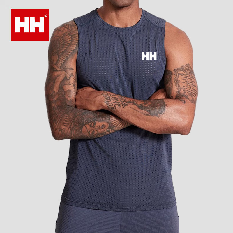 正品HH25夏男款柔软针织运动背心吸汗透气健身服无袖速干坎肩
