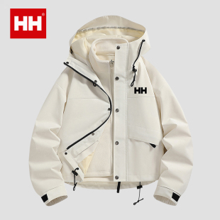 官方正品HH短款三合一冲锋衣女可拆卸2025新款春秋防风小个子外套